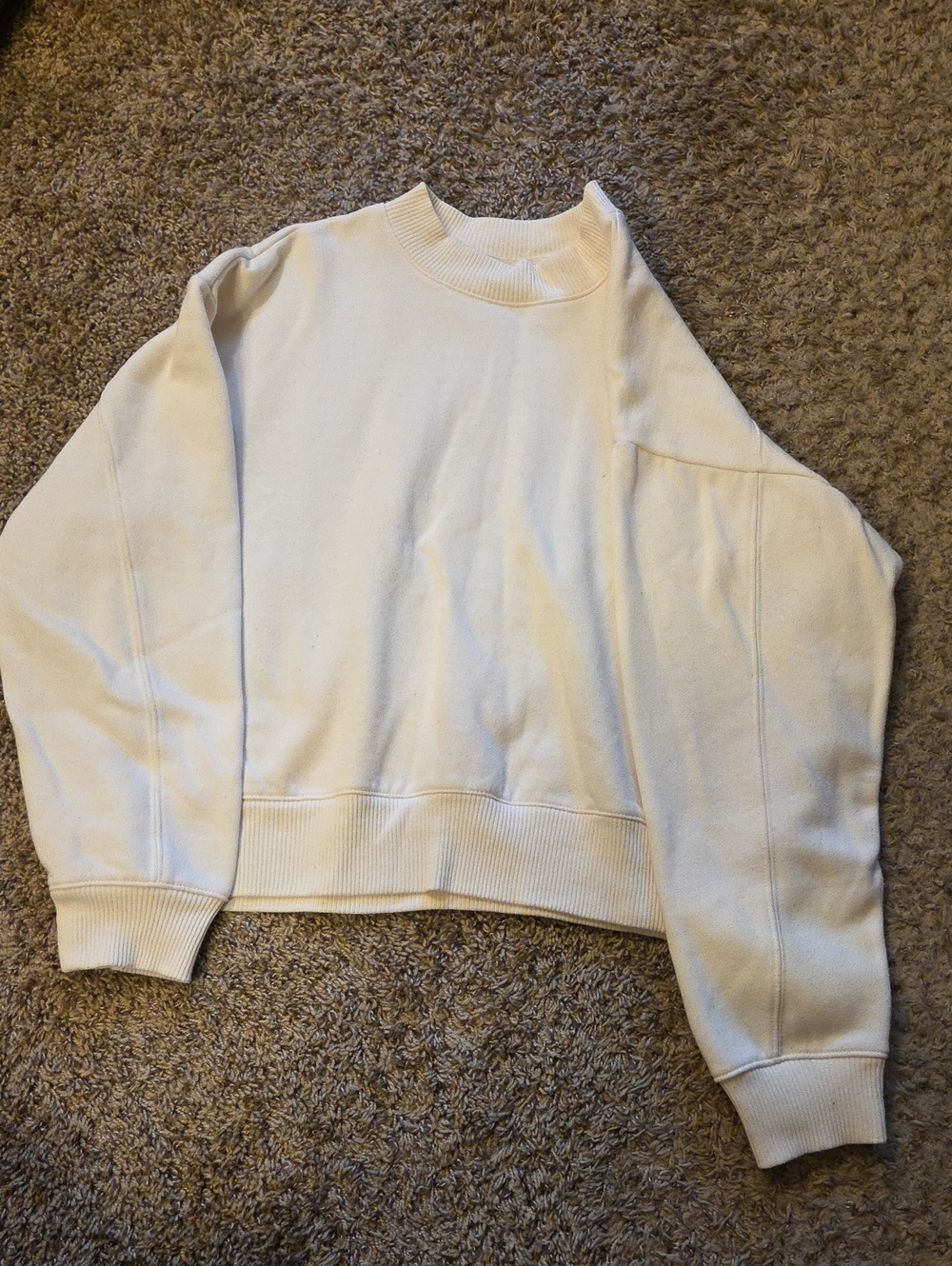 a new day Cream Crewneck Cropped Sweatshirt